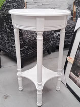 Round White Timber Side Table - 2 Available