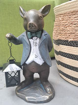 BRAND NEW Pig Lantern Statue