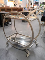 Silver Metal Mirrored Bar Cart