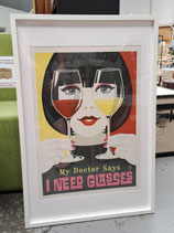 BRAND NEW Framed "I Need Glasses" Print