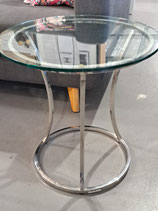 Round Chrome Glass Top Side Table - 2 Available