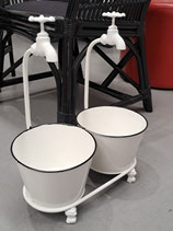 BRAND NEW White Metal Twin Planter