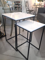 BRAND NEW Square Marble Look Top Side Table - 1 Large Left