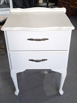 Vintage Queen Anne White Painted Timber Bedside Table