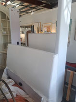 Queen Size White Upholstered Bed Frame