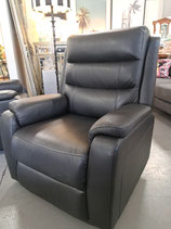 Electric Reclining Black Faux Leather Lounge Chair - 2 Available