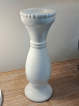 White Ceramic Candlestick - Large - 2 Available