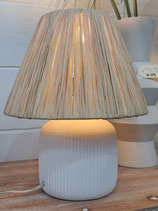 White Lamp with Raffia Shade
