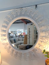 BRAND NEW Round White Cane Mirror