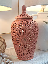 Coral Pink Ceramic Ginger Jar - 2 Available
