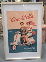 BRAND NEW Framed "Ciao Bella" Vespa Print
