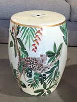 BRAND NEW Ceramic Jungle Cheetah Side Table - 2 Available