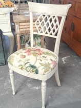 Warm White Floral Seat Occasional Chair - 2 Available