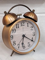 BRAND NEW Brass Look Bedside Alarm Clock