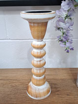 BRAND NEW Whitewashed Timber Candlestick