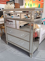 Large Mirrored Tallboy with Diamonte Handles
