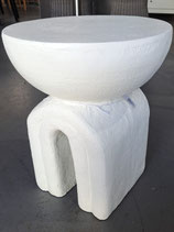 BRAND NEW White Stone Look Indoor/Outdoor Side Table - 2 Available