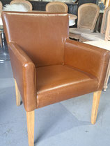 Faux Tan Leather Armchair