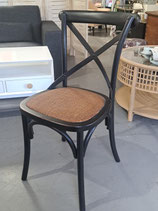 "Provincial Home Living" Black Timber Cross Back Chair - 2 Available