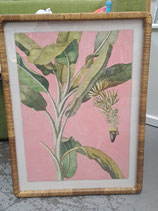 BRAND NEW Glass & Cane Frame Banana Palms Print