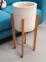 "Adairs" White Planter in Timber Stand