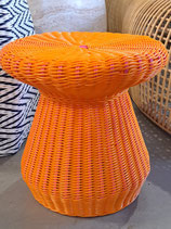 BRAND NEW Weatherproof Orange Wicker Side Table - 2 Available
