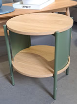 BRAND NEW Round Green Metal & Laminate Bedside Table - 2 Available