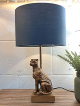 BRAND NEW Gold Cheetah Lamp with Navy Shade - 2 Available