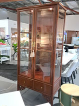 Solid Rosewood & Glass Light Up Display Cabinet