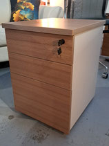 Timber Laminate Mobile Desk Pedestal with Key - 1 Left