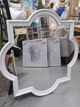 White Quarterfoil Frame Mirror