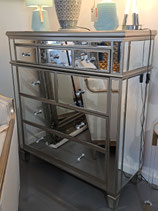Large Mirrored Tallboy with Diamonte Handles