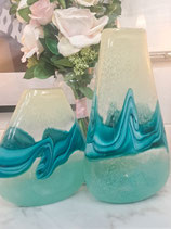 Turquoise Pattern Glass Vase - 2 Sizes