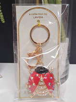 BRAND NEW Diamonte Red & Gold Lady Beetle Keyring