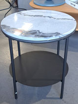 BRAND NEW Round Black & White Marble Side Table - 2 Available