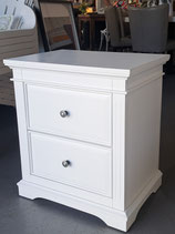 Satin White 2 Drawer Bedside