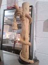 BRAND NEW Rustic Timber & Rope Lamp - 2 Available