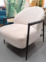 "Mercer" Black Metal Frame Cream Armchair - 2 Available