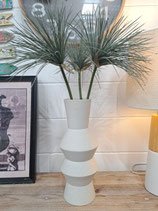 White Speckled Ceramic Vase with Faux Papyrus