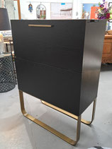 "Freedom" Black Oak & Brushed Brass Bar / Drinks Cabinet