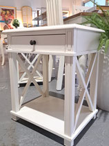 White Cross Edge Side Table