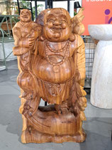 Large Solid Teak Carved Buddha Statue