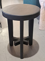 Round Black Wooden Stool - 2 Available