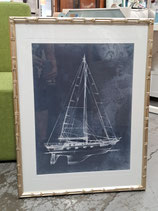 "Designer Boys" Silver Plantation & Glass Framed Yacht Print