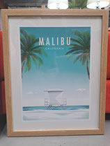 BRAND NEW Small Glass Framed "Malibu" Print