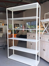 Tall White Metal Adjustable Open Shelves - 2 Available
