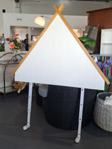 "Harvey Norman" Oak & White Timber Teepee Style Bedhead - 2 Available