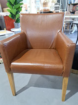 Faux Tan Leather Armchair