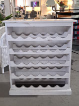 Distressed White Timber Wine Rack / Bottle Holder