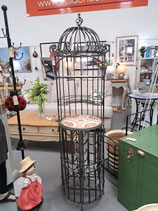 Grey Metal & Tile Mosaic Birdcage Wine Bar